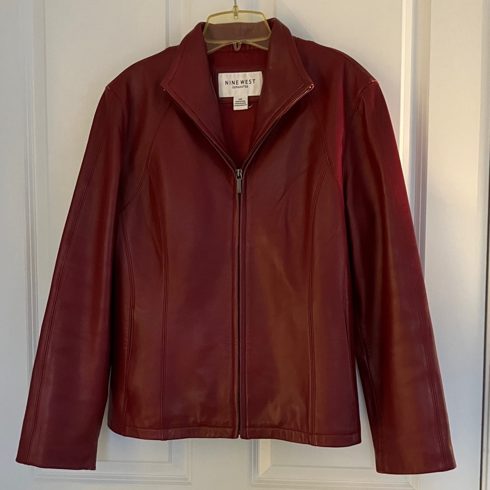 Vintage Nine West Red Leather Jacket